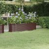Barna horganyzott acél kerti magaságyás 152x40x36 cm