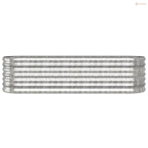 Ezüstszínű horganyzott acél kerti magaságyás 152x40x36 cm