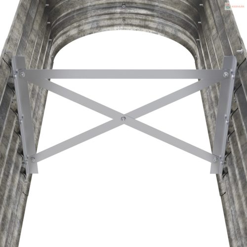 Ezüstszínű horganyzott acél kerti magaságyás 152x40x36 cm