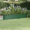 Zöld horganyzott acél kerti magaságyás 224x40x36 cm