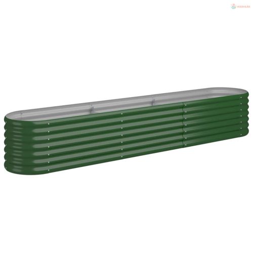 Zöld horganyzott acél kerti magaságyás 224x40x36 cm