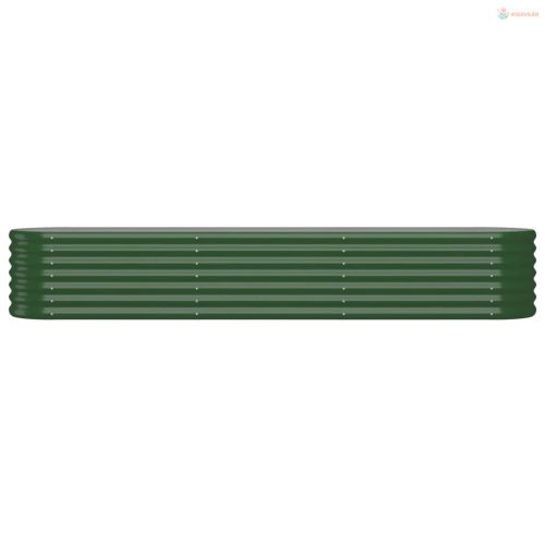 Zöld horganyzott acél kerti magaságyás 224x40x36 cm