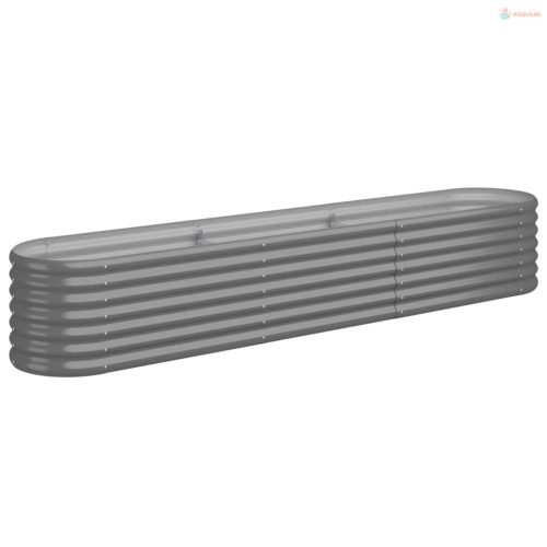 Szürke horganyzott acél kerti magaságyás 224x40x36 cm