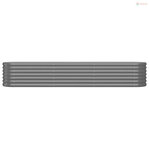 Szürke horganyzott acél kerti magaságyás 224x40x36 cm