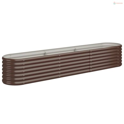 Barna horganyzott acél kerti magaságyás 224x40x36 cm