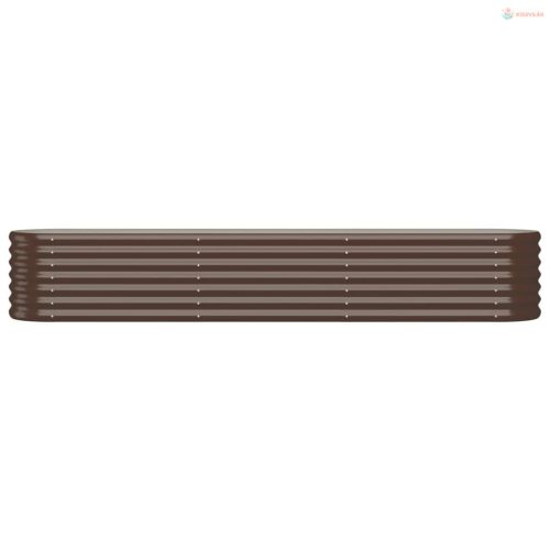 Barna horganyzott acél kerti magaságyás 224x40x36 cm