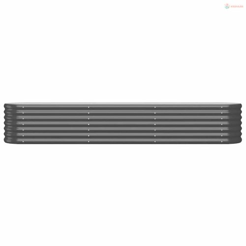 Antracitszürke horganyzott acél kerti magaságyás 224x40x36 cm