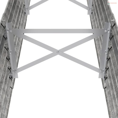 Ezüstszínű horganyzott acél kerti magaságyás 224x40x36 cm