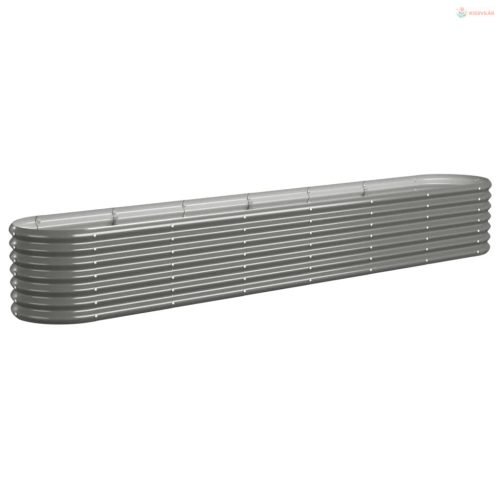 Szürke horganyzott acél kerti magaságyás 260x40x36 cm