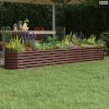 Barna horganyzott acél kerti magaságyás 260x40x36 cm