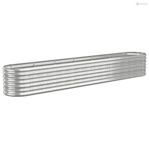 Ezüstszínű horganyzott acél kerti magaságyás 260x40x36 cm