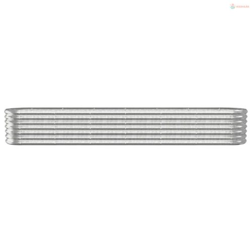 Ezüstszínű horganyzott acél kerti magaságyás 260x40x36 cm