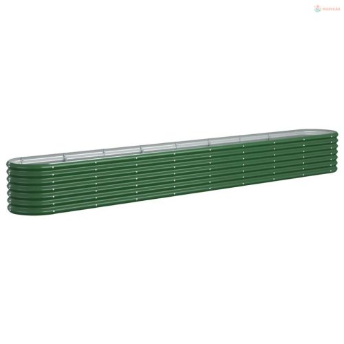 Zöld horganyzott acél kerti magaságyás 332x40x36 cm