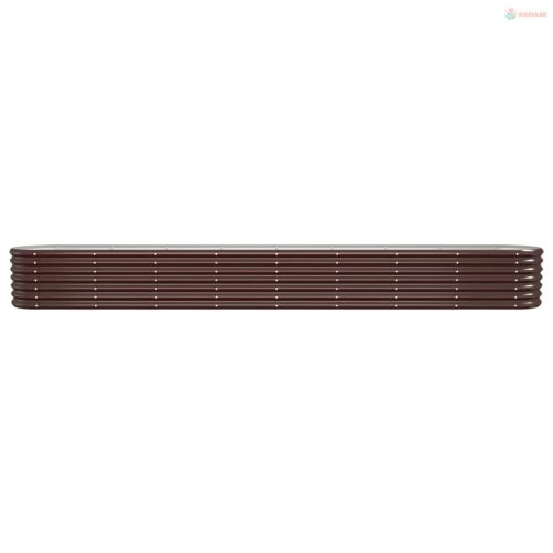 Barna horganyzott acél kerti magaságyás 332x40x36 cm