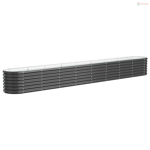 Antracitszürke horganyzott acél kerti magaságyás 332x40x36 cm