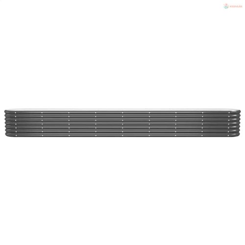 Antracitszürke horganyzott acél kerti magaságyás 332x40x36 cm