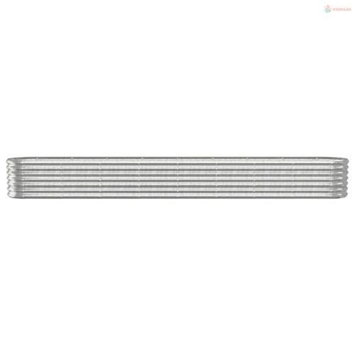 Ezüstszínű horganyzott acél kerti magaságyás 332x40x36 cm