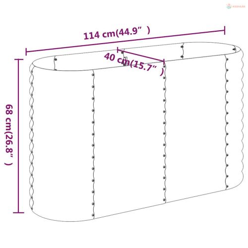 Szürke horganyzott acél kerti magaságyás 114x40x68 cm