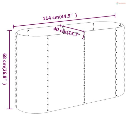 Antracitszürke horganyzott acél kerti magaságyás 114x40x68 cm