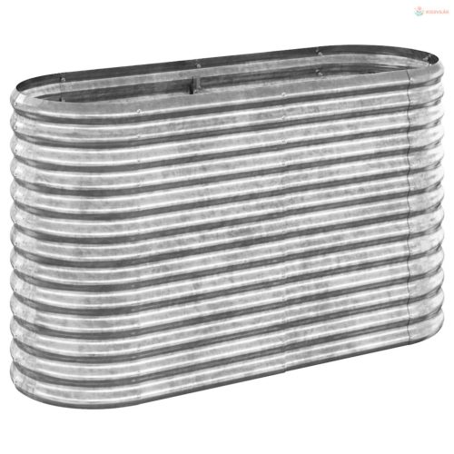 Ezüstszínű horganyzott acél kerti magaságyás 114x40x68 cm