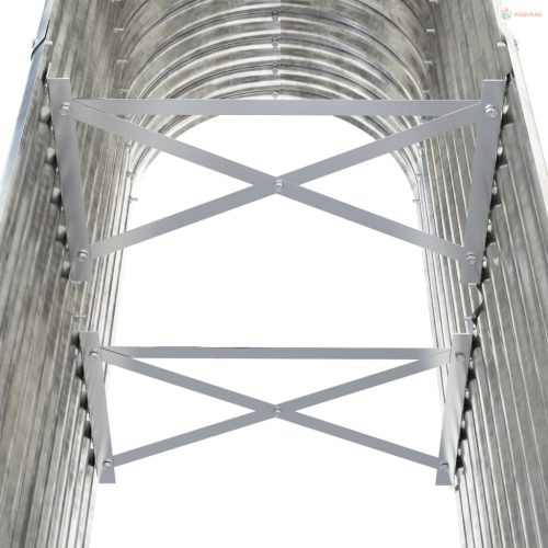 Ezüstszínű horganyzott acél kerti magaságyás 114x40x68 cm