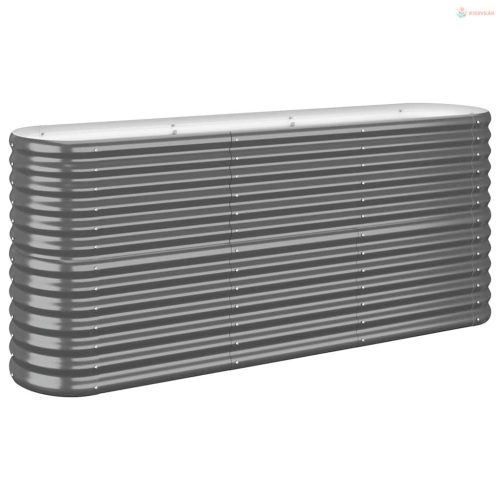 Antracitszürke horganyzott acél kerti magaságyás 152x40x68 cm