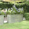 Ezüstszínű horganyzott acél kerti magaságyás 152x40x68 cm