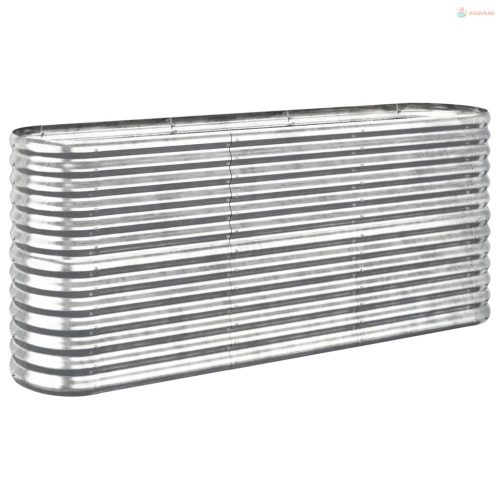 Ezüstszínű horganyzott acél kerti magaságyás 152x40x68 cm