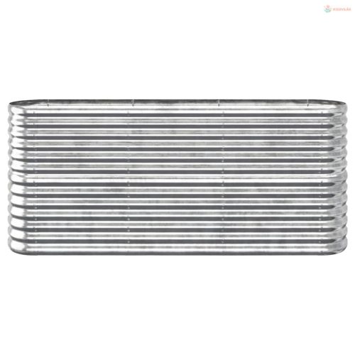 Ezüstszínű horganyzott acél kerti magaságyás 152x40x68 cm