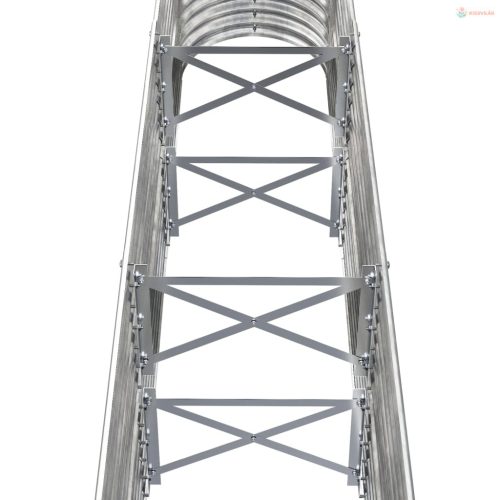 Ezüstszínű horganyzott acél kerti magaságyás 152x40x68 cm