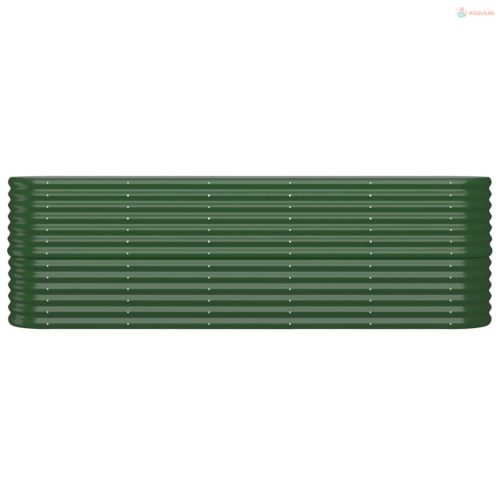 Zöld horganyzott acél kerti magaságyás 224x40x68 cm