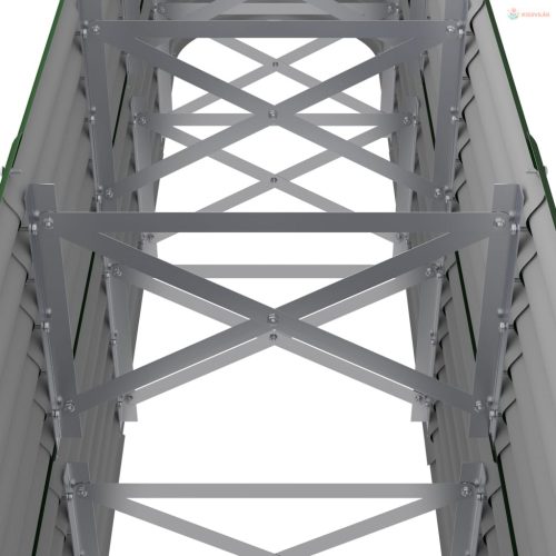 Zöld horganyzott acél kerti magaságyás 224x40x68 cm