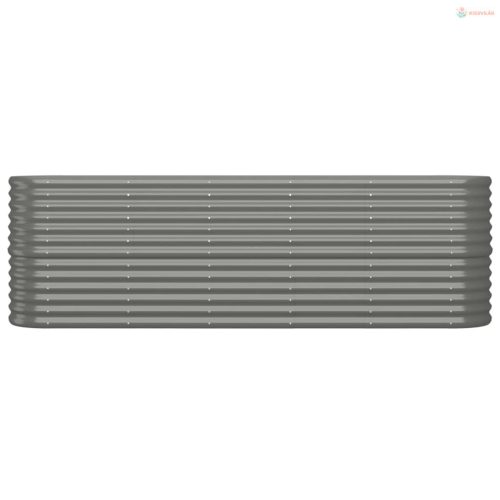 Szürke horganyzott acél kerti magaságyás 224x40x68 cm