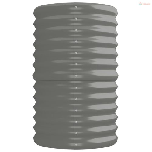 Szürke horganyzott acél kerti magaságyás 224x40x68 cm