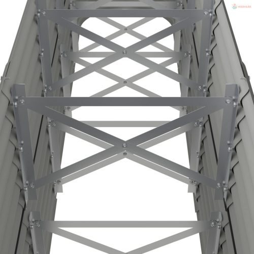 Szürke horganyzott acél kerti magaságyás 224x40x68 cm