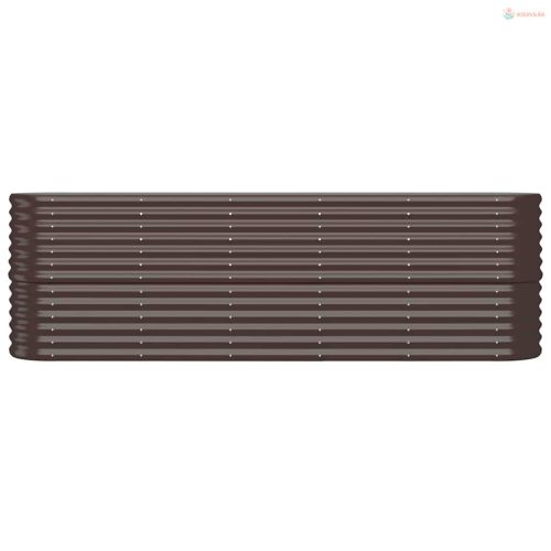 Barna horganyzott acél kerti magaságyás 224x40x68 cm