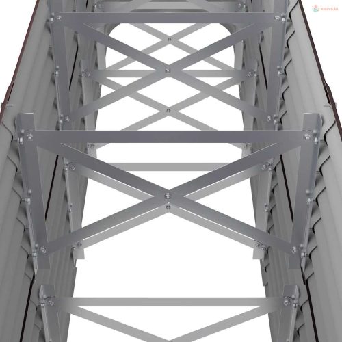 Barna horganyzott acél kerti magaságyás 224x40x68 cm