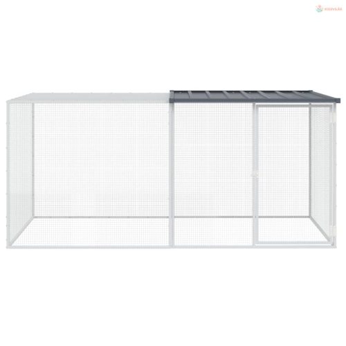 Antracit színű, horganyzott acél csirkeketrec tetővel 203 x 98 x 90 cm