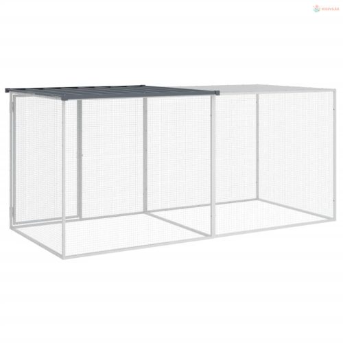 Antracit színű, horganyzott acél csirkeketrec tetővel 203 x 98 x 90 cm