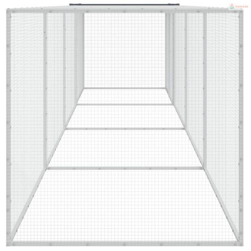 Antracitszürke horganyzott acél tyúkketrec tetővel 403x98x90 cm