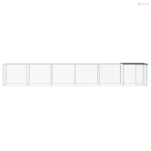 Antracitszürke horganyzott acél tyúkketrec tetővel 603x98x90 cm