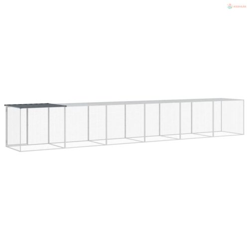 Antracitszürke horganyzott acél tyúkketrec tetővel 603x98x90 cm