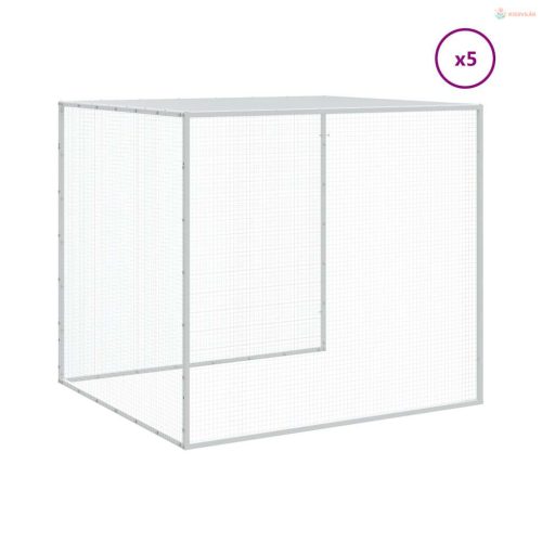 Antracitszürke horganyzott acél tyúkketrec tetővel 603x98x90 cm