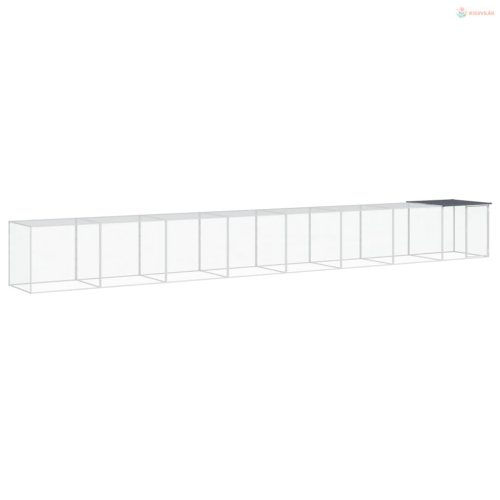 Antracitszürke horganyzott acél tyúkketrec tetővel 803x98x90 cm