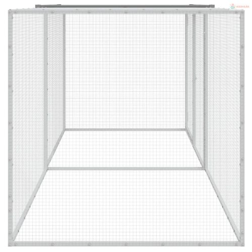 Világosszürke horganyzott acél tyúkketrec tetővel 203x98x90 cm