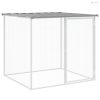 Világosszürke horganyzott acél tyúkketrec tetővel 203x98x90 cm