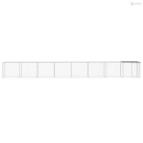 Világosszürke horganyzott acél tyúkketrec tetővel 803x98x90 cm
