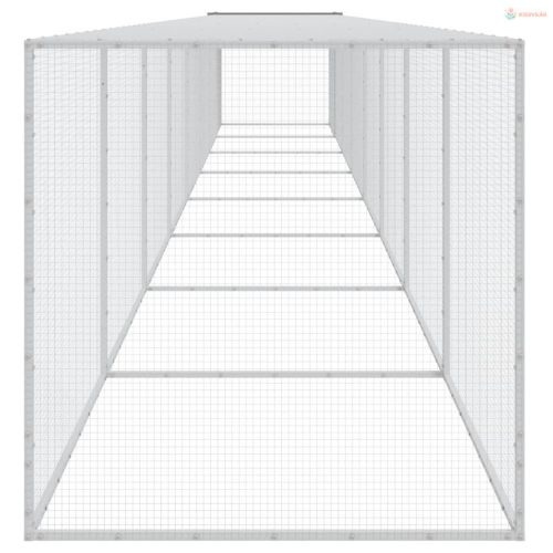 Világosszürke horganyzott acél tyúkketrec tetővel 803x98x90 cm