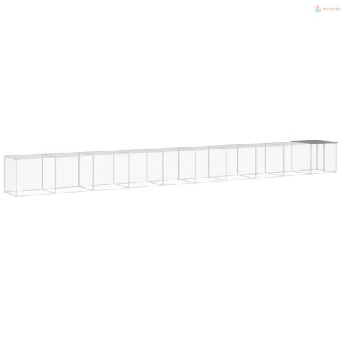 Világosszürke horganyzott acél tyúkketrec tetővel 1003x98x90 cm