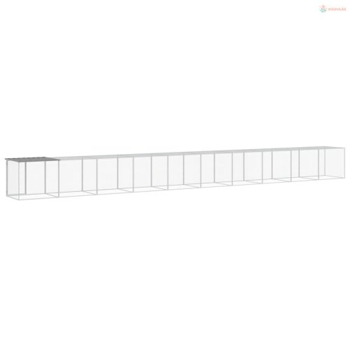 Világosszürke horganyzott acél tyúkketrec tetővel 1003x98x90 cm